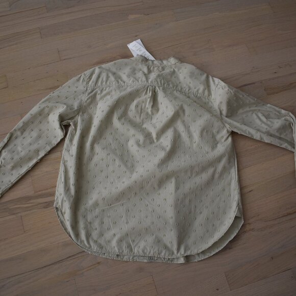 NWT Zara Women's Green Plumetis Oversized Blouse with Lace Trim - Picture 3 of 11